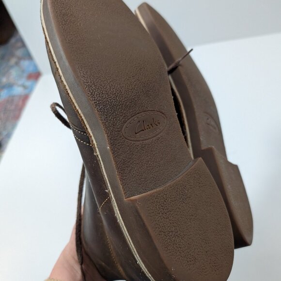 Great cond. CLARKS Bushacre 2 Men's Leather Chukka Boots Brown size 10 - Picture 10 of 13